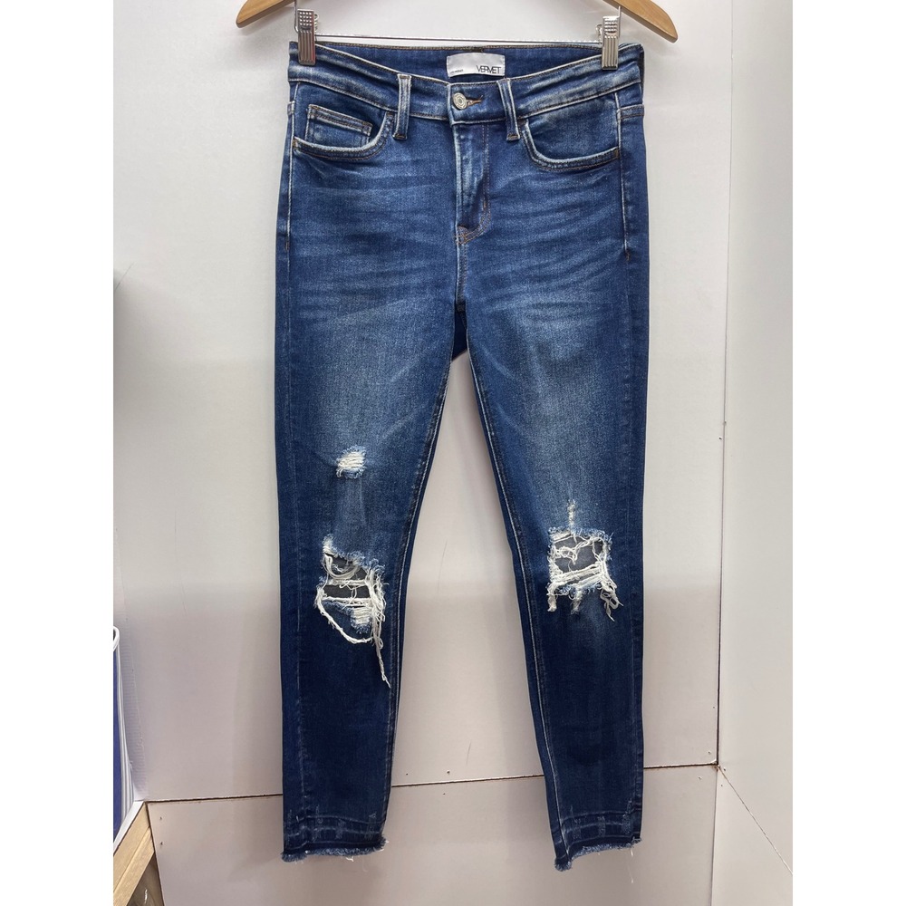 Vervet Los Angeles Distressed Skinny Jeans VT1217 Medium Wash Size 26